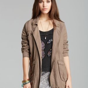 FREE PEOPLE Embroidered Linen Jaacket